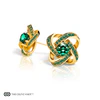 Celtic Knot™ 18K Yellow Gold Emerald Earrings