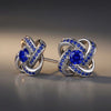 Celtic Knot™ Earrings — 18K White Gold | Sapphire
