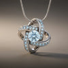 Celtic Knot™ Pendant — 18K White Gold | Aquamarine