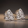 Trinity Knot™ Earrings — 18K White Gold Studs | Diamond
