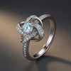 Celtic Knot™ Ring — 18K White Gold | Aquamarine