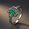 Celtic Knot™ Ring — 18K White Gold | Emerald